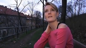 Meggie From Publicagent Engages In Sex-For-Money Scenario Outdoors Behind A Church