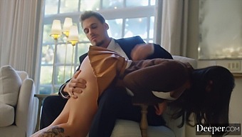 Big Cock Blowjob From Beautiful Brunette Pornstar With Deepthroat Skills