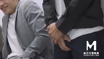 Asian Beauties Share Their Love For Anal Play In A French-Themed Orgy