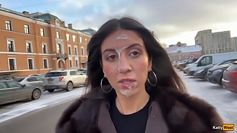 Public Cumwalk After Parking Lot Encounter With Stranger Giving Blowjob And Facial
