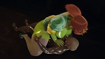 Redhead Princess Fiona'S Intense Encounter With Orc